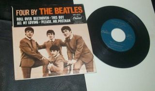 Rare Beatles 45 Extended Play Record With Orginal Cover.  Eap 1 - 2121