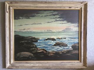 Vintage Seascape Oil Painting,  Signed William H Truitt