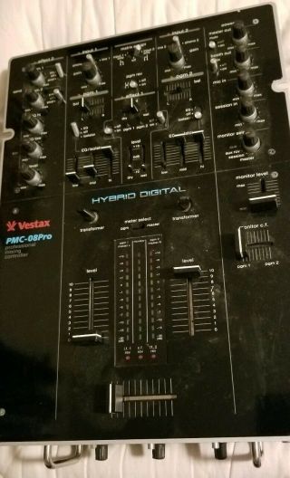 Rare 08 Vestax Pmc - 08 Pro Dj Mixer Hybrid Digital Dj Scratch Mixer