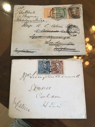 2 1903 - 04 Rare São Tomé Postal Cover To England (portuguese Colonial)
