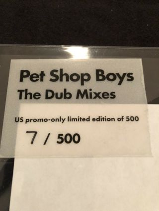 Pet Shop Boys.  The Dub Mixes.  Very Rare Us Promo Only Numbered 6 Track 12”