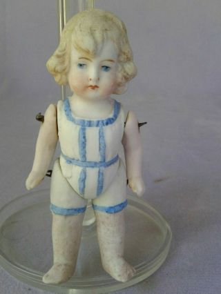 Antique German Miniature Bisque Doll 4 " Jointed