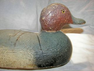 Antique Hand Carved Painted Wood Wooden Duck Decoy Glass Eyes see pic. 2