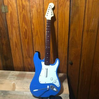 Rare Ps3 Rock Band 3 Fender Stratocaster Wireless Guitar Controller Blue 97561