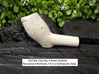 Old Rare Vintage Antique Relic Civil War Clay Pipe Recovered Confederate Camp