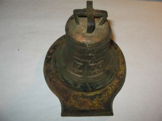 1800s Antique Cast Iron Inkwell Pen Writing Desk Liberty Bell Enterprise Mfg Co