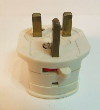 Mk Cream Bakelite Switched 3 Pin Mains Plug Top Vintage Rare 50 