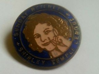 Rare Vintage Shirley Temple League Sunday Referee Enamel Badge/pin Circa 1930 