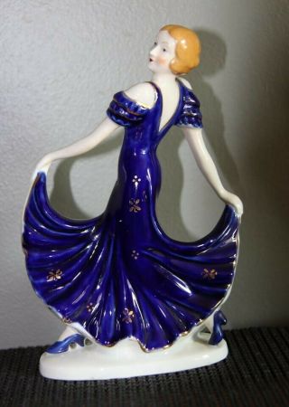 Art Deco Japan Dancing Lady Porcelain Figurine Vintage Antique 6 7/8 X 5
