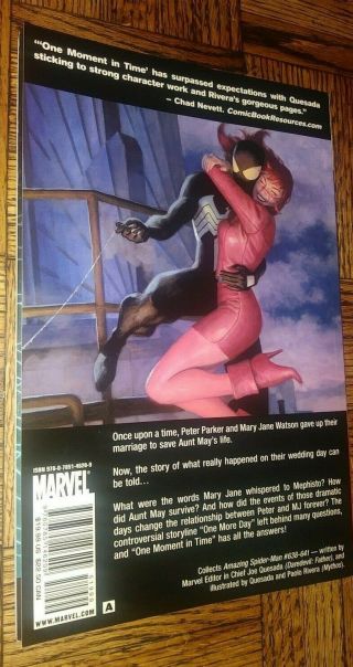 MARVEL COMICS THE SPIDERMAN ONE MOMENT IN TIME TPB NOVEL BOOK RARE L@@K 2