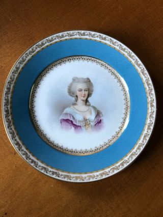 Sevres Chateau Des Tulleries Porcelain Plate Signed Moreau Marie Antoinette