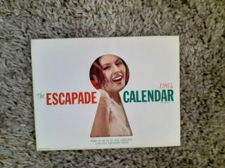 Vintage Rare 1964 Escapade Calendar & Envelope Nude Topless Calendar Pin - Ups