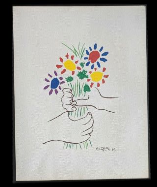 Pablo Picasso,  Picasso Bouquet Of Peace,  1958 - Lithograph - Signed In Plate