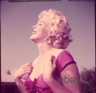 Marilyn Monroe Archive Transparency 2 1/2 X 3 Inch Sexy In Pink Image Rare