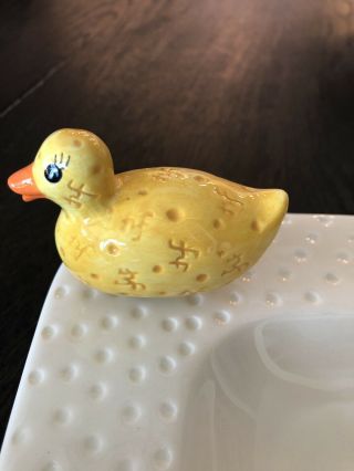 Nora Fleming Retired Mini Yellow Ducky,  Rare Vhtf Old Styke With Nf’s All Over
