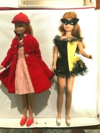 2 1964 Skipper Dolls With Case And 10 Outfits