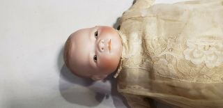 14 " Bye Lo Baby Bisque Doll With Swivel Head Marked Grace S.  Putnam,  Germany