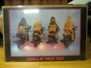 Haulin A$$ Too Hollywood Kawasaki & Yamaha 1986 Motorcycle Poster Sport Bike