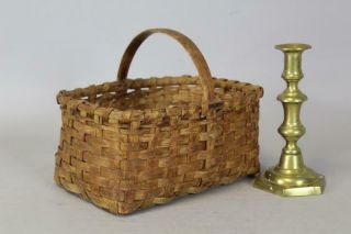 Fantastic Early 19th C One Handle Gathering Basket In Great Surface