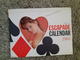 Vintage Rare1965 Escapade Calendar & Envelope Topless Girlie Calendar Pin - Ups