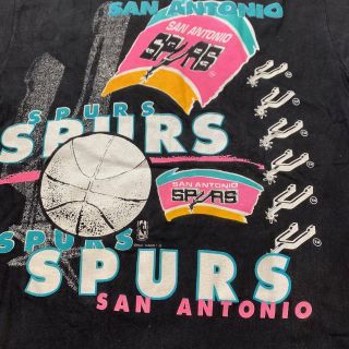 RARE Vintage San Antonio Spurs NBA Throwback Big Logo Graphic Shirt Mens Large 3