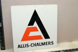 Rare Vintage Allis Chalmers Tractor Farm Metal Dealer Sign Gas Oil Service Deere
