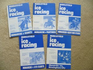 Rare Complete Set Of 5 Murrayfield Edinburgh Ice Racing Speedway Programmes 1972