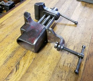 RARE Antique MILLERS FALLS Bench Vise & Anvil • Machinist Blacksmith Tool ☆USA 2