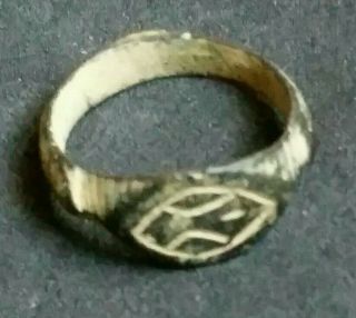 Authentic Ancient Bronze Roman Ring Artifact Antiquity Old Evel Eye Protection