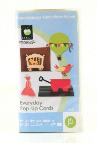 Cricut Cartridge Everyday Pop Up Cards Provo Craft Die Cut Basic Shapes Rare