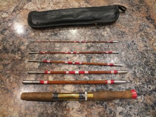 Vintage Longfellow 954 6pc Trail Pack Fiberglass Spinning Rod With Case