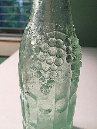 Very Rare " Good Grape " Deco Soda Bottle With 59 Raised Grapes & Patent Pending