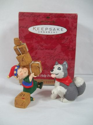 Hallmark 2001 With Help From Pup Rare Ornaments Studio Edition Santa 