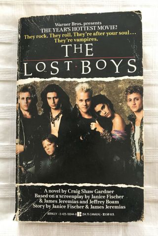 Old Vintage Rare 1987 The Lost Boys Movie Tie - In Craig Shaw Gardner Paperback