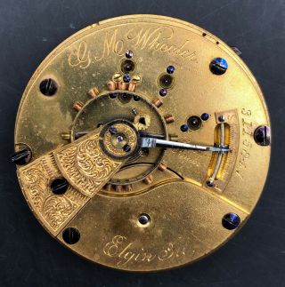 1889 Elgin 18s 13/15j Antique Pocket Watch Movement 82/3 Gm Wheeler 3115847 Hc