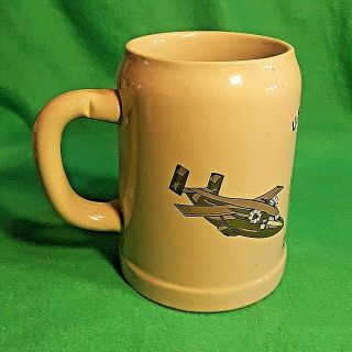 Rare Vintage West Germany U.  S.  Air Force Zweibrucken Stein Mug Stoneware Recon