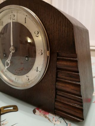 Hac (hamburg American Clock Co) Vintage Chiming Mantel Clock 1930 