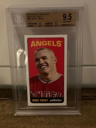 2013 Topps Archives Mtmt - Mt Mike Trout " Mini Tall Boy " Bgs 9.  5 Gem Rare