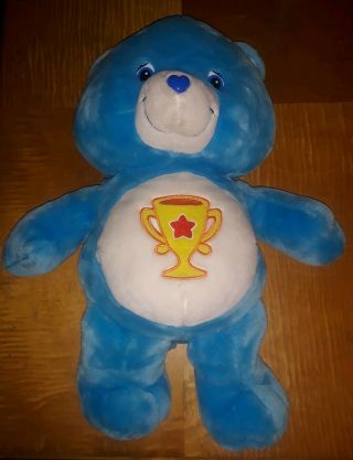 Champ Care Bear 26 " Jumbo Plush Blue 2002 Champion Rare