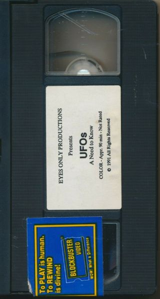 UFOs A Need To Know Interviews With Bob Lazar Linda Moulton Howe & More VHS Rare 3