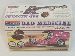 Vintage 1970 Bad Medicine Drag Car 1/24 Monogram Model Kit Rare Tom Daniel