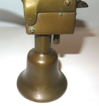 Vintage RARE Unusual Large Machined Industrial Capitol Bronze Table Lighter 2