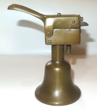Vintage RARE Unusual Large Machined Industrial Capitol Bronze Table Lighter 3