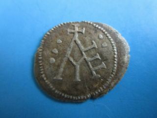 Medievel Silver Coin (merovingian ?).  Monogram.  Rare