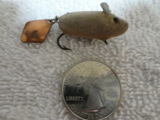 Vintage Heddon Tiny Mouse Flap Tail Fishing Lure Very Rare.