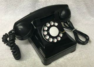 Rare Vintage 1930s Western Electric Black 302 3 - 38 Rotary Dial Desktop Telephone