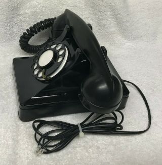 Rare Vintage 1930s WESTERN ELECTRIC Black 302 3 - 38 Rotary Dial Desktop Telephone 2