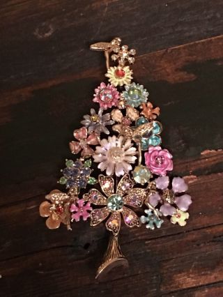 Private Listi Rare Kirks Folly Flower Fairy Christmas Tree Pin Brooch Pendant