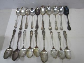 19 Vintage Fancy Silver Plate Large Spoons & Serving Spoons For Projects
