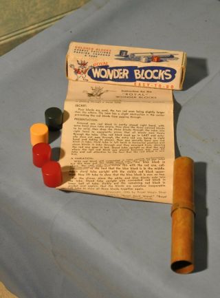Vintage Antique Wonder Blocks Magic Trick 1946 Royal Magic Shop